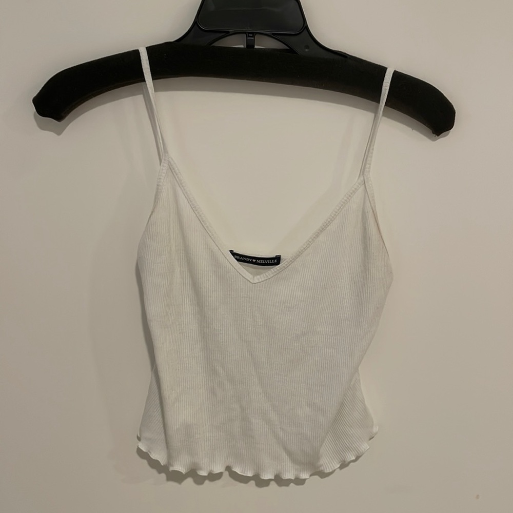 ✨ Brandy Melville White Ruffle Edge Tank ✨